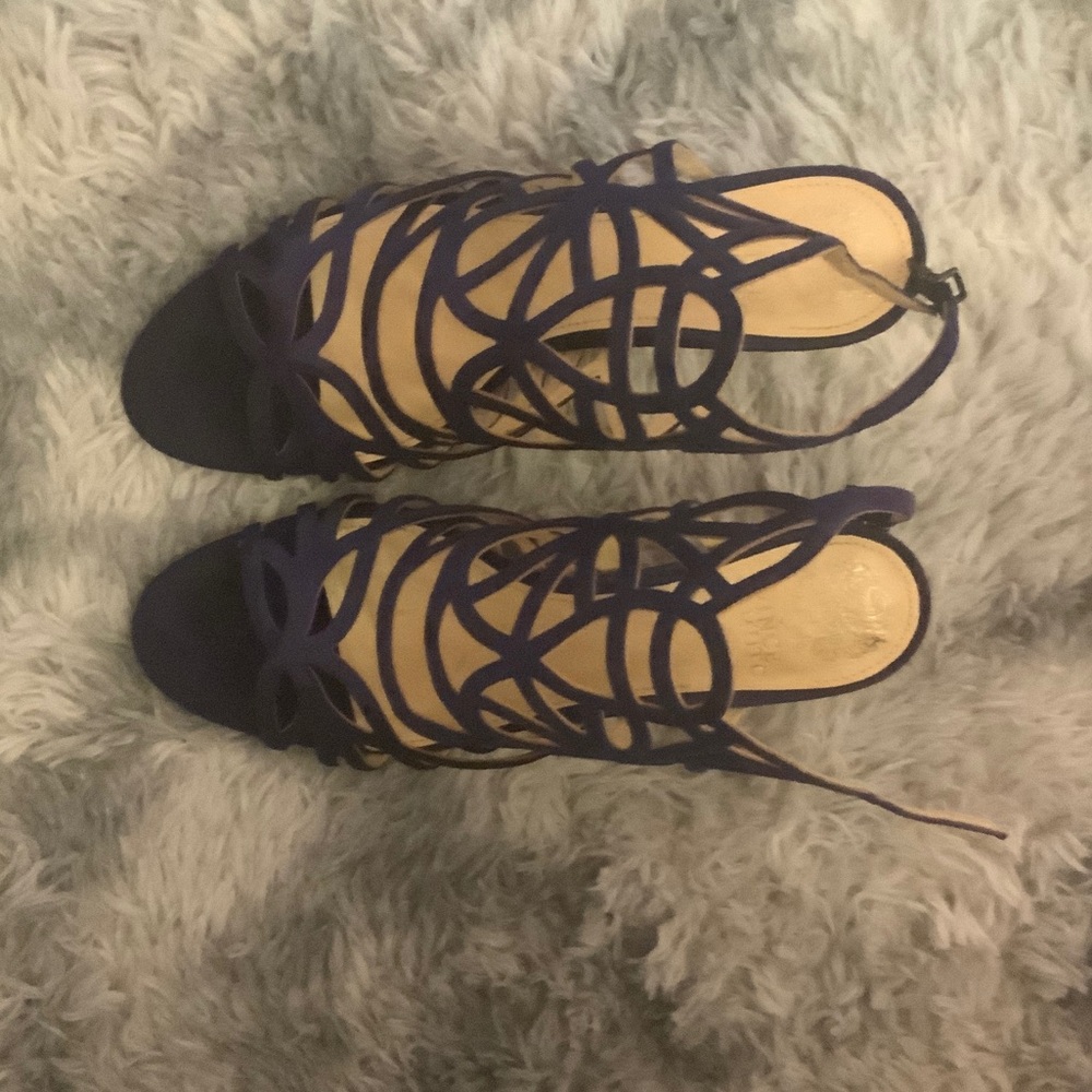 Elegant Women's Navy Blue Shoes, 3” heel